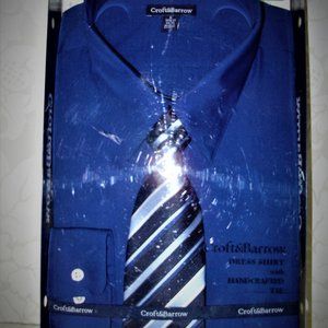 Croft & Barrow  Long Sleeve Dress Shirt and Tie, NIB, Blue, Size L